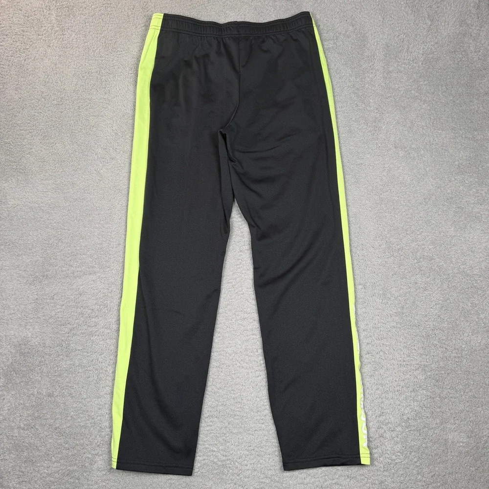 Under Armour Boys YXL Black‎ Neon Yellow Stripe Loose Fit Athletic Track Pants